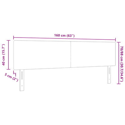 Led Hovedgavl Enkelt Design Mørkegrå 80 Cm Corduroy Stof