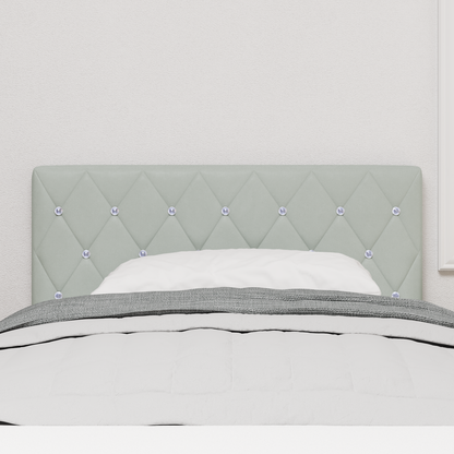 Led Hovedgavl med Krystalknapper, Lysegrå, 100 Cm, Velour - billede 4