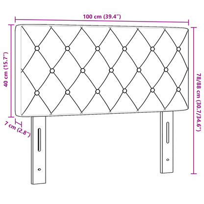 Led Hovedgavl med Krystalknapper, Lysegrå, 100 Cm, Velour - billede 9