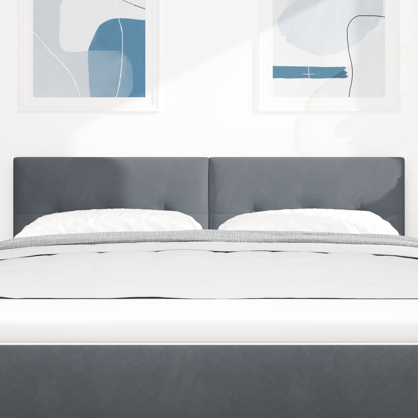 Led Hovedgærde med Knapper Mørkegrå 80 Cm Fløjl - billede 4