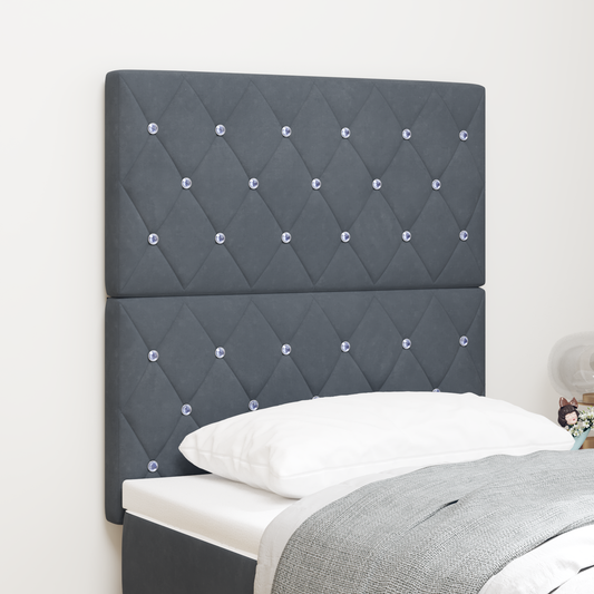 Led-headboard, Mørkegrå Fløjl, 80 Cm - hovedbillede