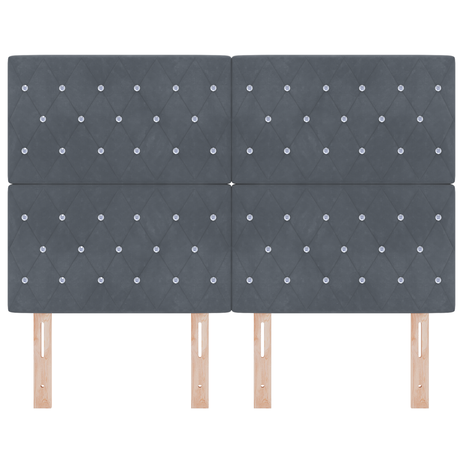 Led Sengegavl med Led -strimmellys Argyle med Hovedgærde Mørkegrå 80 Cm Fløjl - billede 5