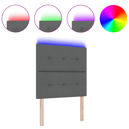 Led Hovedgærde Mørkegrå 100 Cm Stof - billede 3