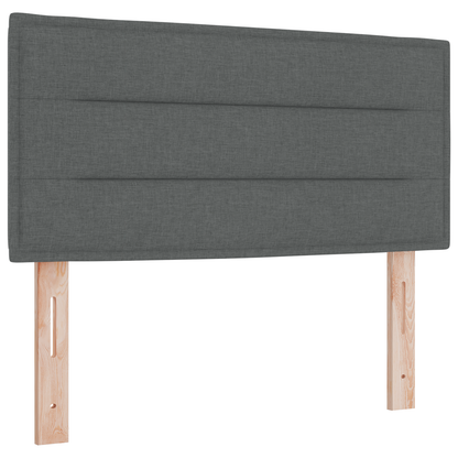 Box Spring Seng med Madras Mørkegrå 90x200 Cm Stof - billede 7