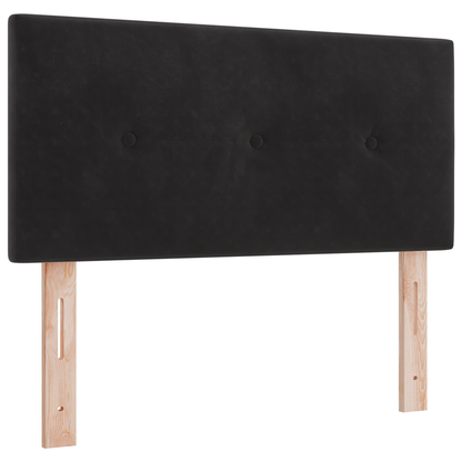Box Spring Bed Med Madras Sort Enkelt Fløjl