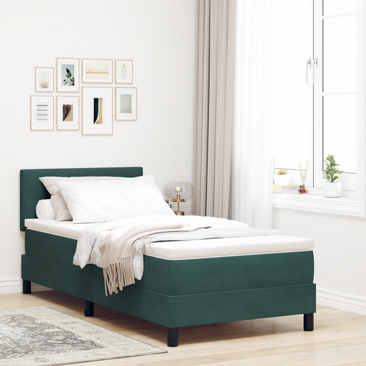 Boxmadras Seng Med Madras Med Madras Mørkegrøn 90 X 200 Cm Stof
