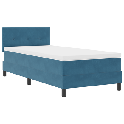 Boxmadras Seng Med Madras Med Madras Mørkeblå 90 X 200 Cm Stof