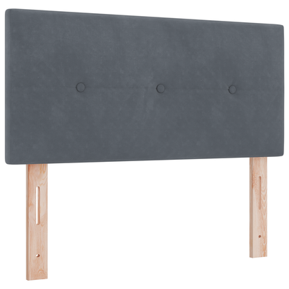 Box Spring Seng Med Madras Mørkegrå 100X200 Cm Fløjl