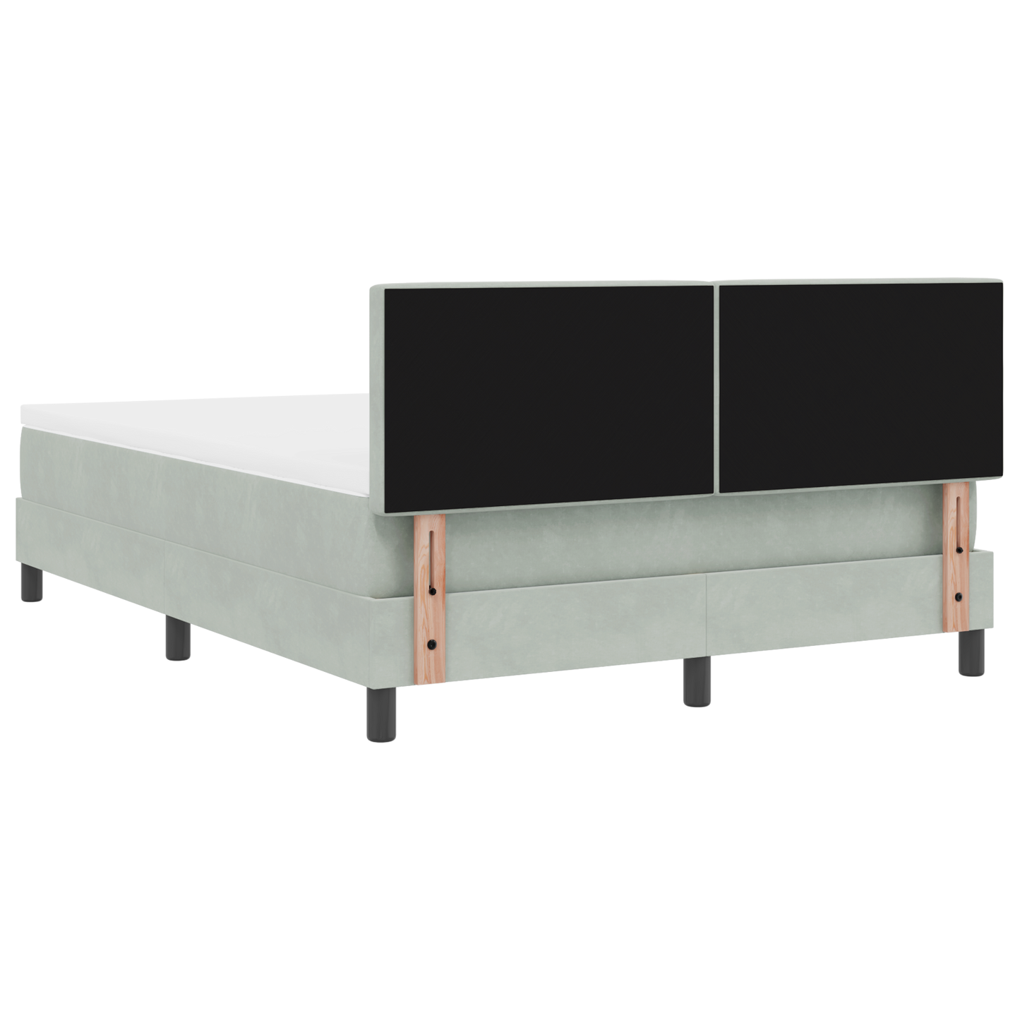 Boxmadras Seng Med Madras Med Madras Lysegrå 140 X 190 Cm Stof