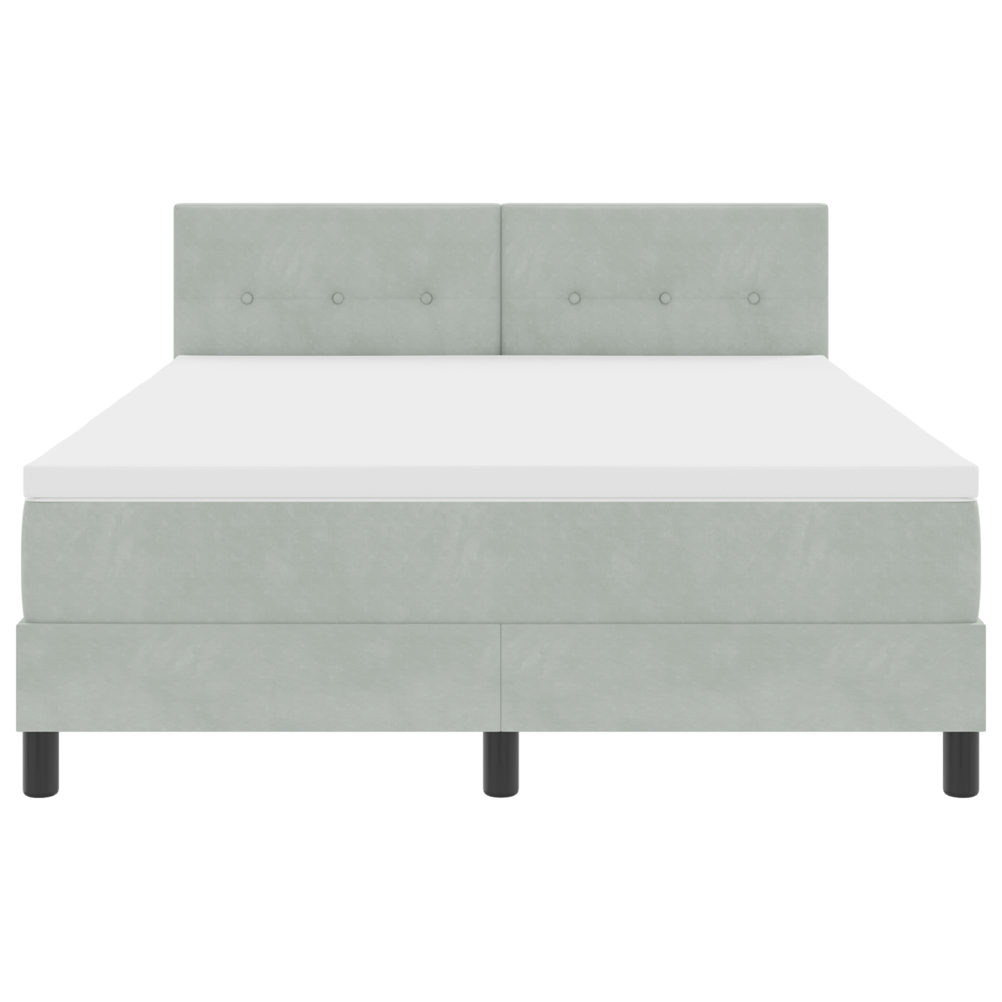 Boxmadras Seng Med Madras Med Madras Lysegrå 140 X 190 Cm Stof