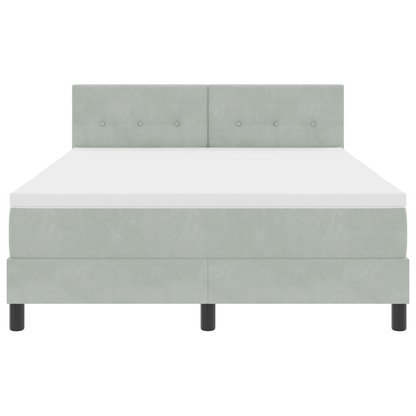 Boxmadras Seng Med Madras Med Madras Lysegrå 140 X 190 Cm Stof