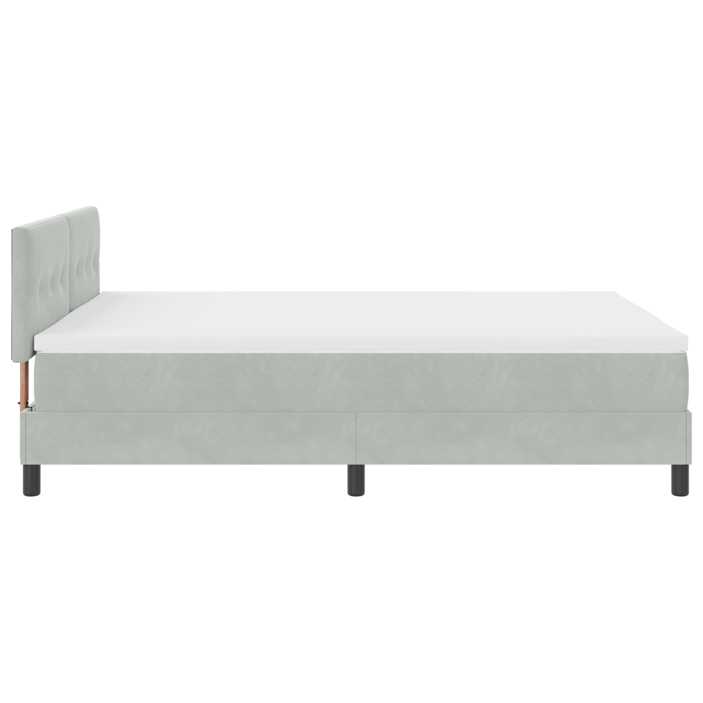 Boxmadras Seng Med Madras Med Madras Lysegrå 140 X 190 Cm Stof