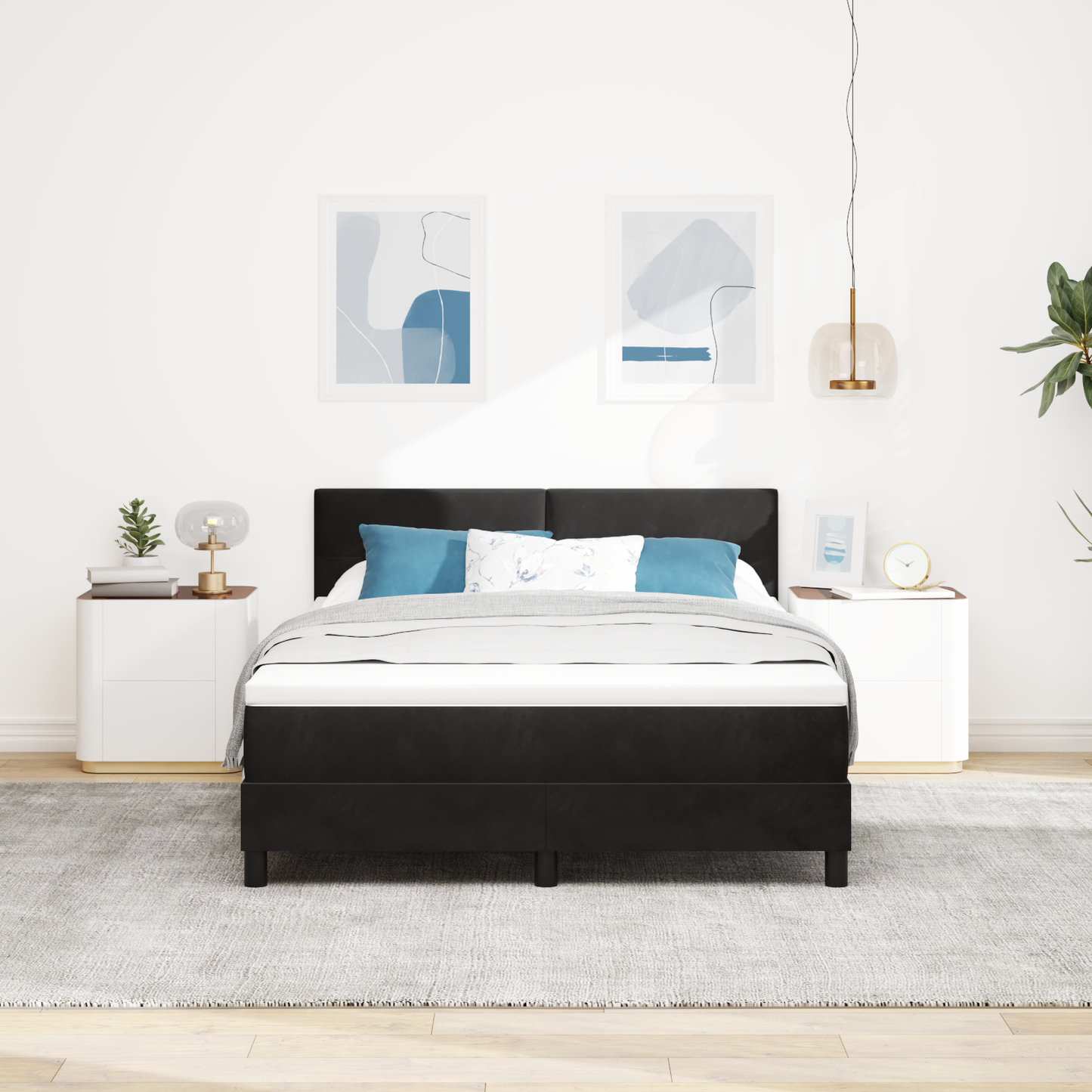 Boxmadras Seng Med Madras Med Madras Sort 140 X 190 Cm Stof