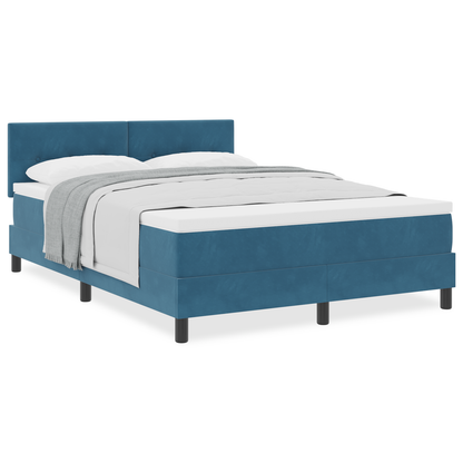 Boxmadras Seng Med Madras Med Madras Mørk Blå 140 X 190 Cm Stof