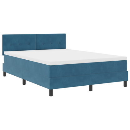 Boxmadras Seng Med Madras Med Madras Mørk Blå 140 X 190 Cm Stof