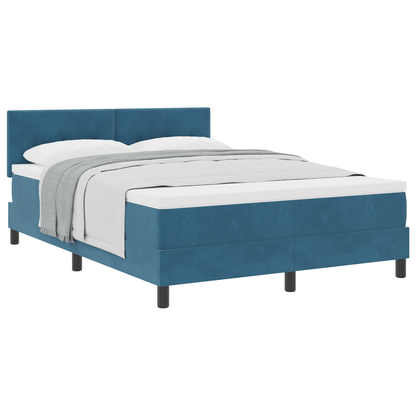 Boxmadras Seng Med Madras Med Madras Mørk Blå 140 X 190 Cm Stof