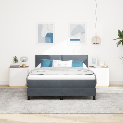 Boxmadras Seng Med Madras Med Madras Mørkegrå 140 X 200 Cm Stof