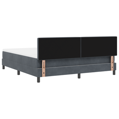 Boxmadras Seng Med Madras Med Madras Mørkegrå 180 X 200 Cm Stof