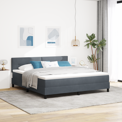 Boxmadras Seng Med Madras Med Madras Mørkegrå 180 X 200 Cm Stof