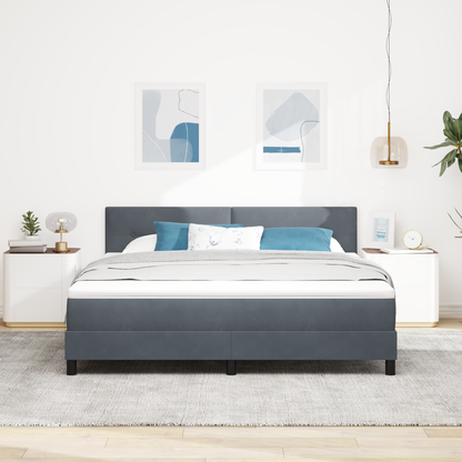 Boxmadras Seng Med Madras Med Madras Mørkegrå 180 X 200 Cm Stof