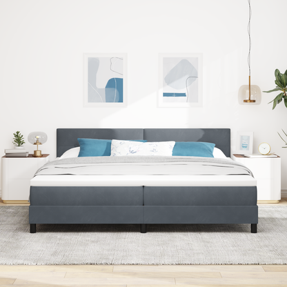 Boxmadras Seng Med Madras Med Madras Mørkegrå 200 X 200 Cm Stof