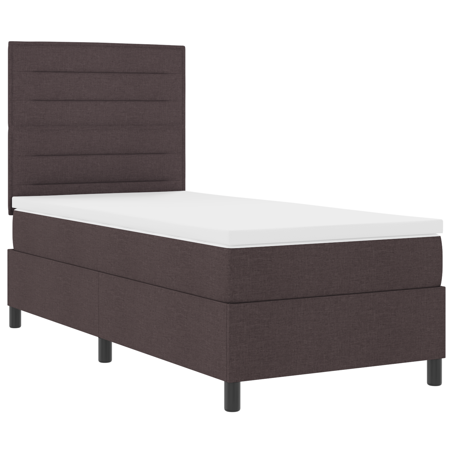 Box Spring Seng Med Madras Mørkebrun 90 X 200 Cm Stof