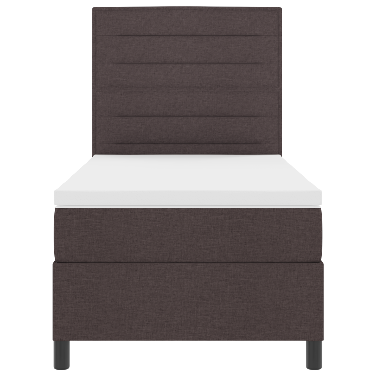Box Spring Seng Med Madras Mørkebrun 90 X 200 Cm Stof