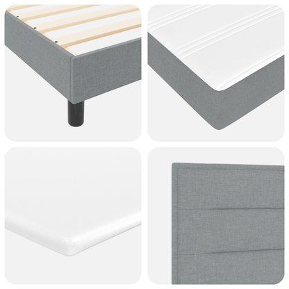 Box Spring Seng Med Madras Lysegrå 100 X 200 Cm Stof