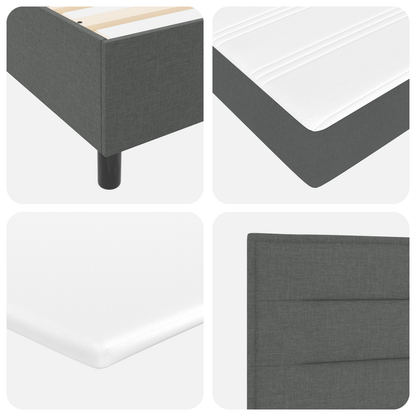 Box Spring Seng Med Madras Mørkegrå 100 X 200 Cm Stof