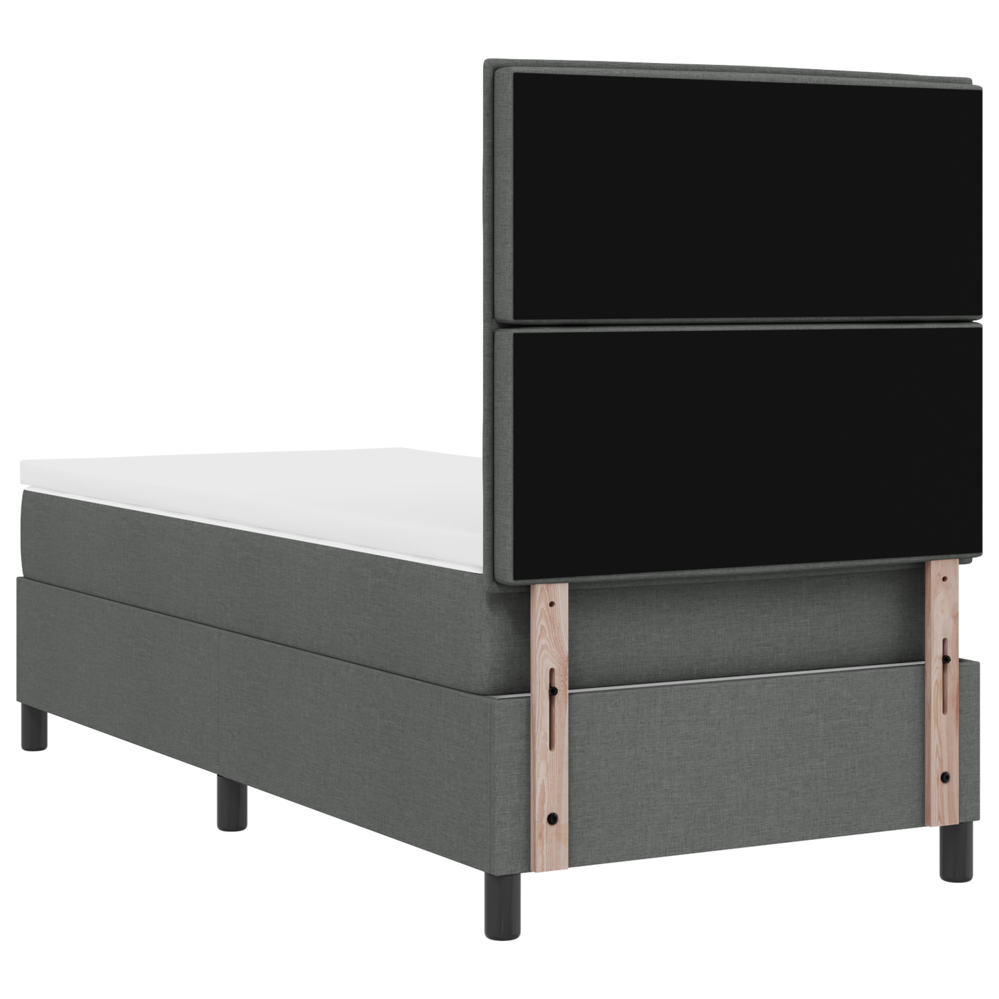 Box Spring Seng Med Madras Mørkegrå 100 X 200 Cm Stof