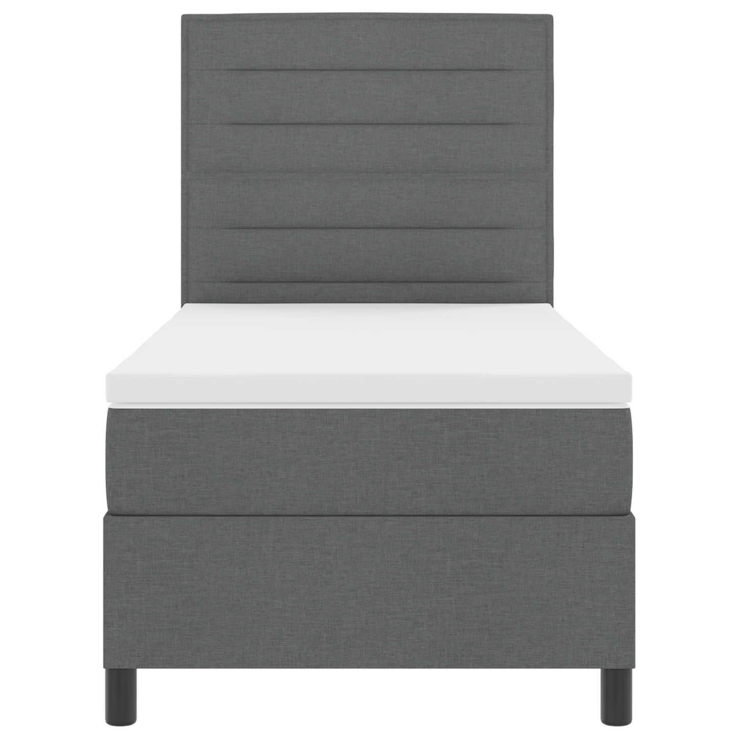 Box Spring Seng Med Madras Mørkegrå 100 X 200 Cm Stof