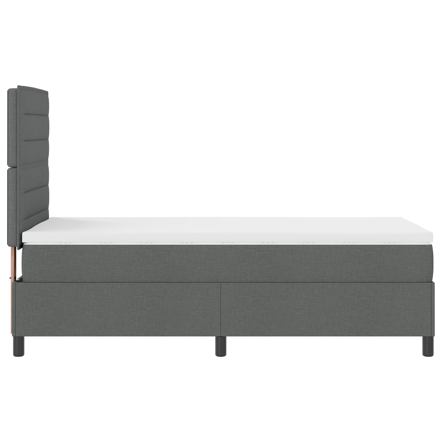 Box Spring Seng Med Madras Mørkegrå 100 X 200 Cm Stof
