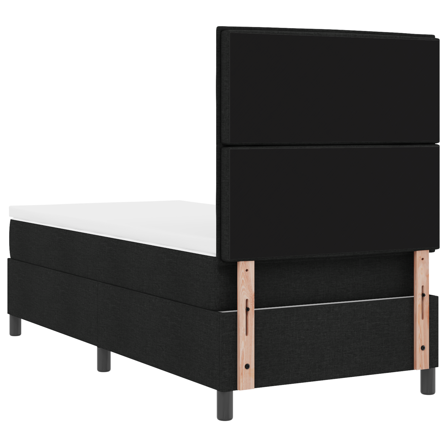 Box Spring Seng Med Madras Sort 100 X 200 Cm Stof