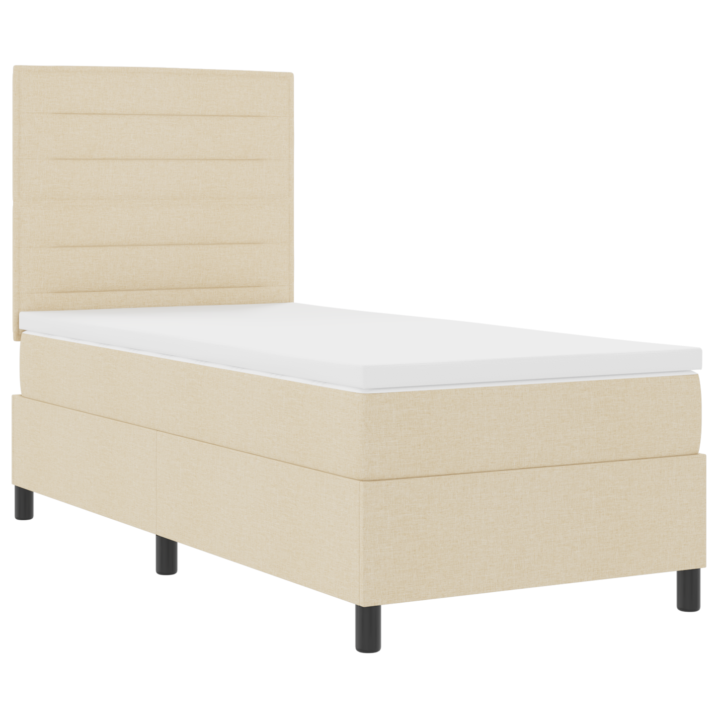 Box Spring Seng Med Madras Creme 100 X 200 Cm Stof