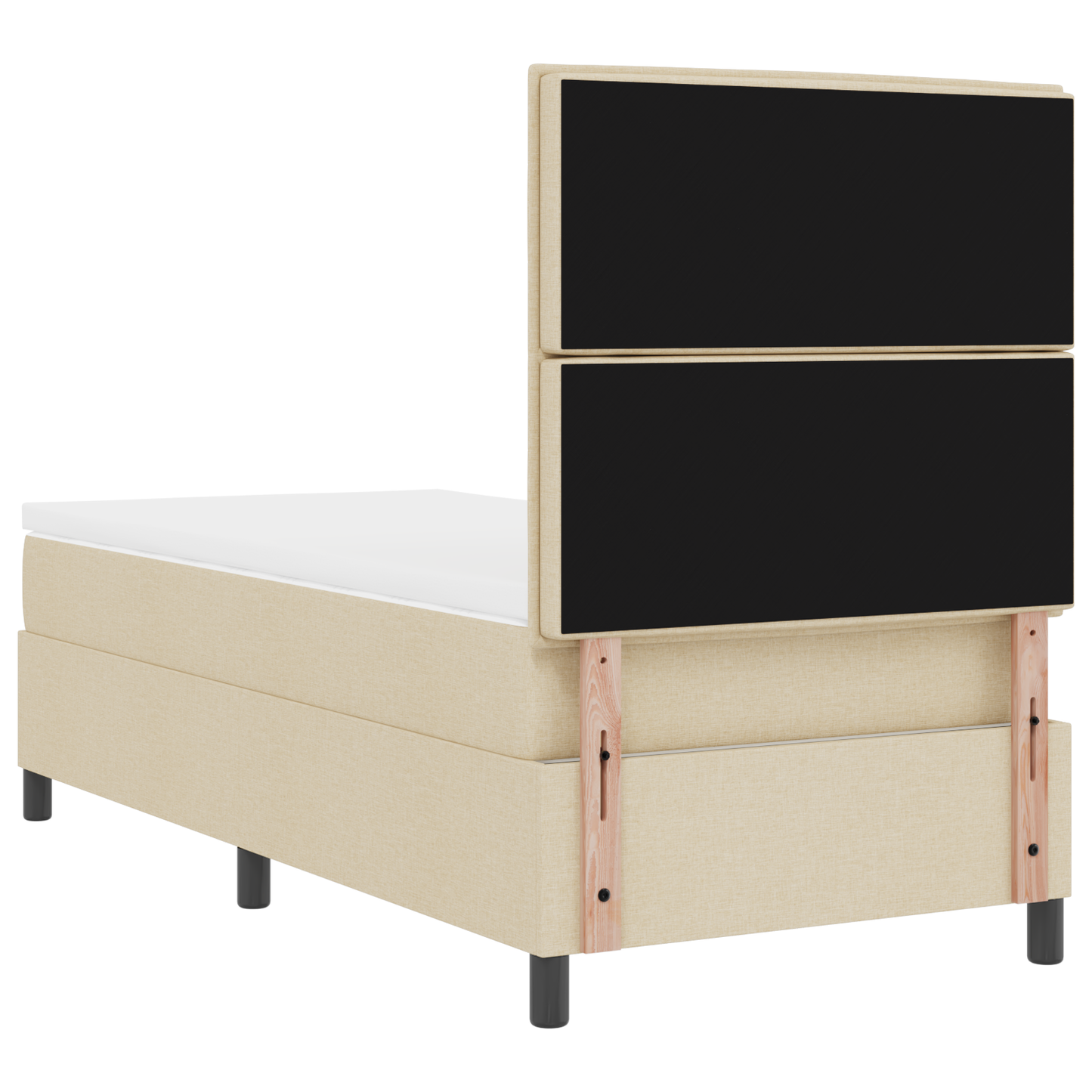Box Spring Seng Med Madras Creme 100 X 200 Cm Stof