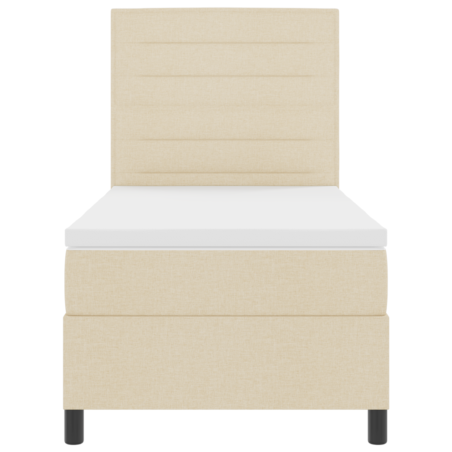 Box Spring Seng Med Madras Creme 100 X 200 Cm Stof