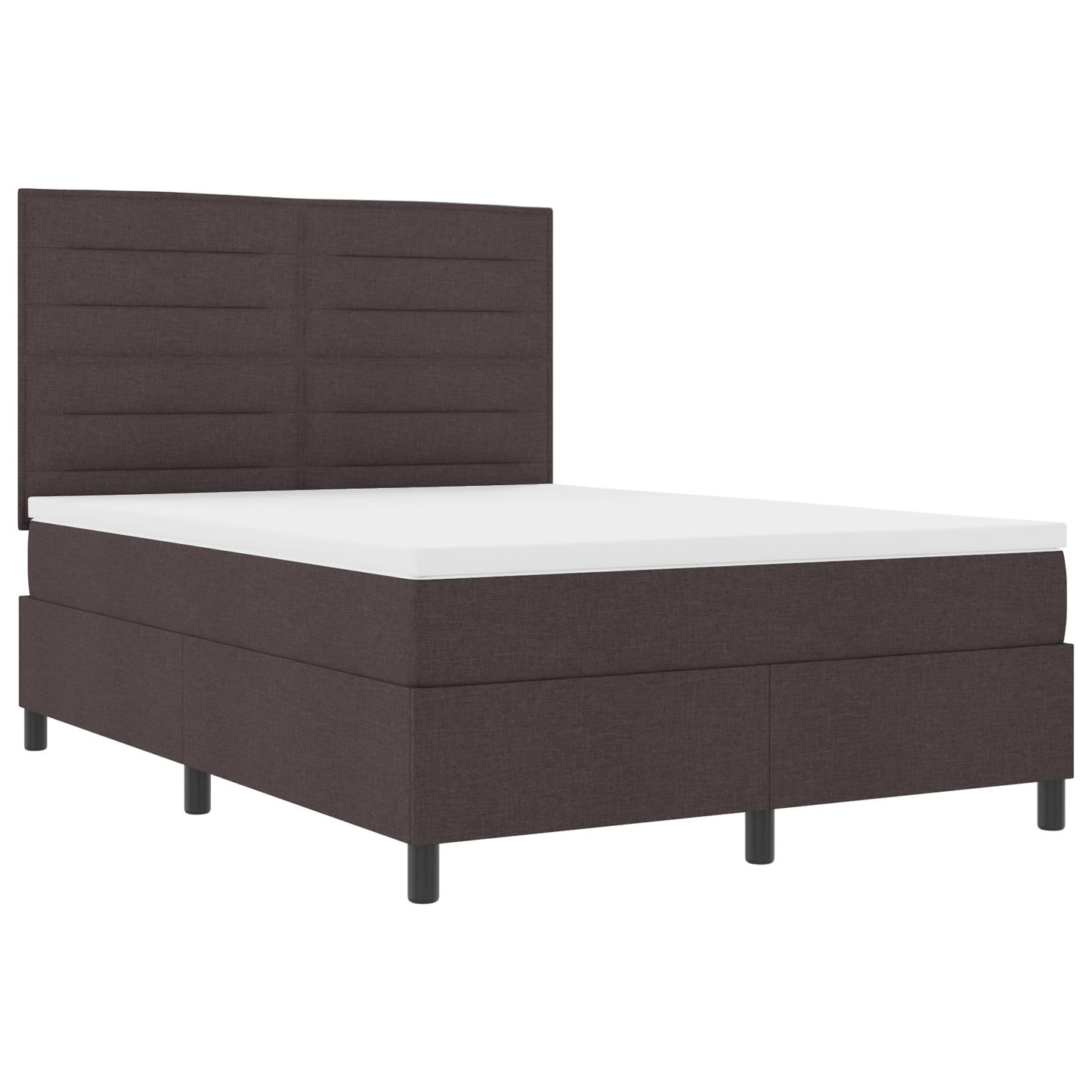 Box Spring Seng Med Madras Mørkebrun 140 X 190 Cm Stof