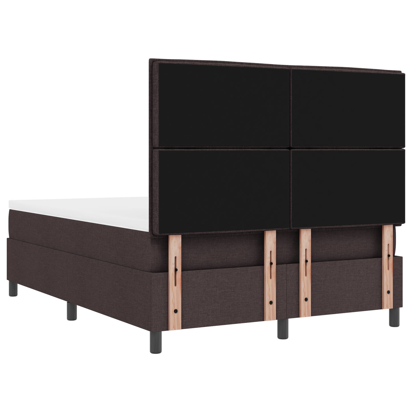 Box Spring Seng Med Madras Mørkebrun 140 X 200 Cm Stof
