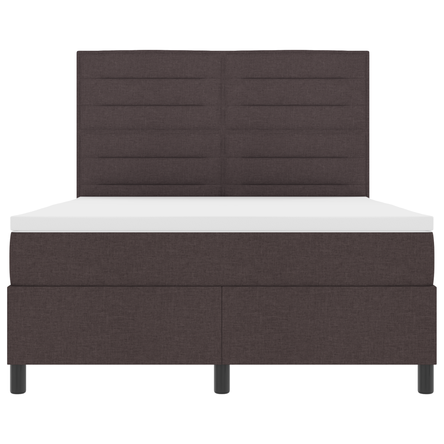 Box Spring Seng Med Madras Mørkebrun 140 X 200 Cm Stof