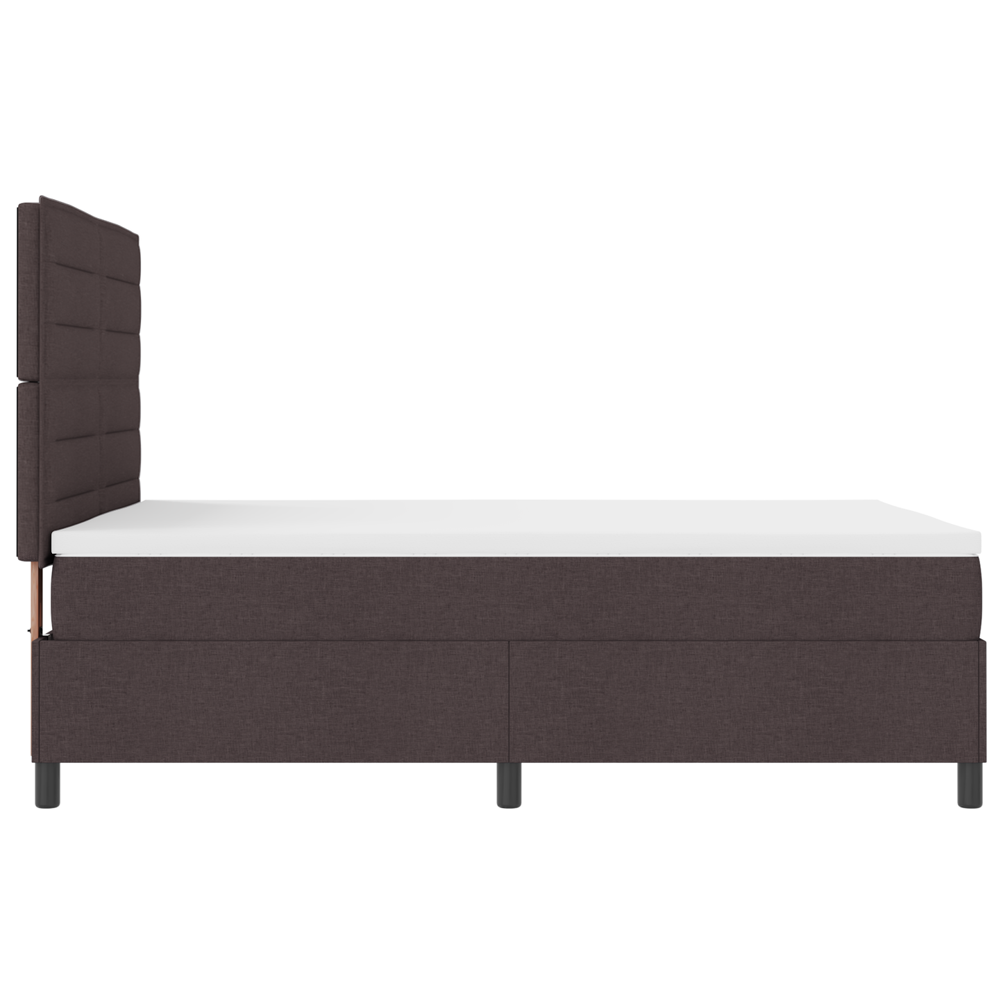Box Spring Seng Med Madras Mørkebrun 140 X 200 Cm Stof