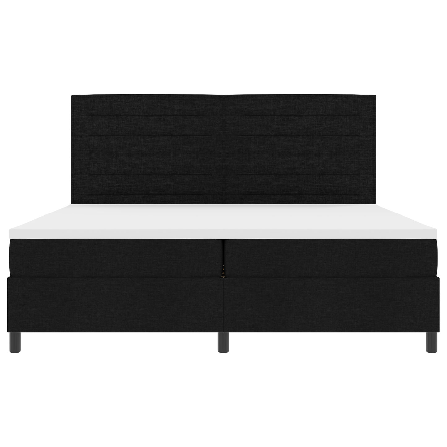 Box Spring Seng Med Madras Sort 200 X 200 Cm Stof