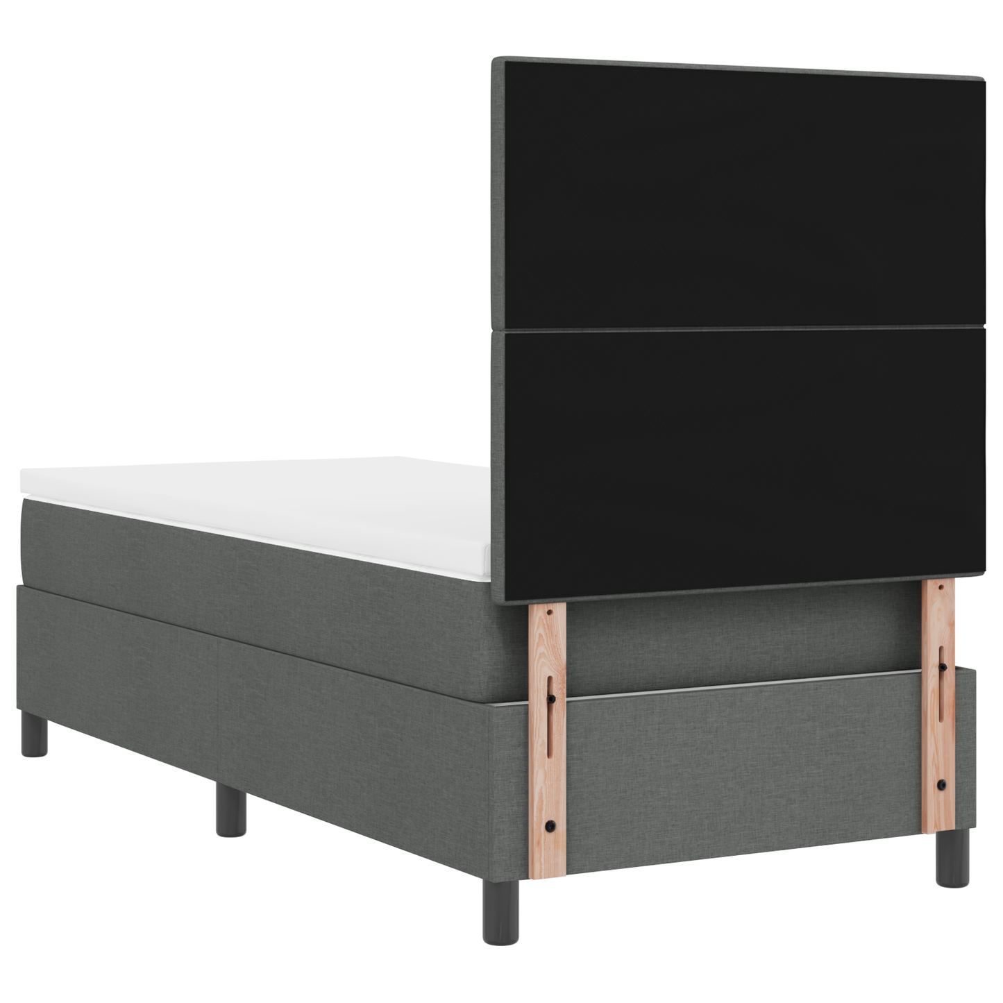 Box Spring Seng Med Madras Mørkegrå 90 X 200 Cm Stof