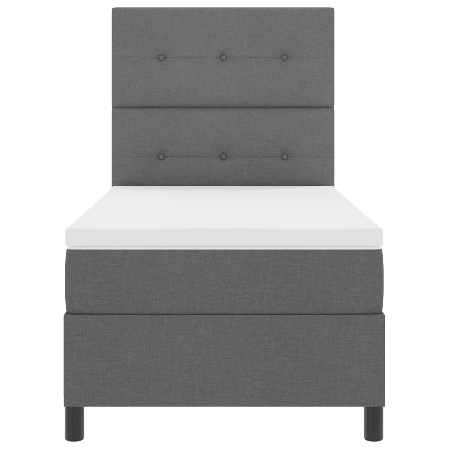 Box Spring Seng Med Madras Mørkegrå 100 X 200 Cm Stof