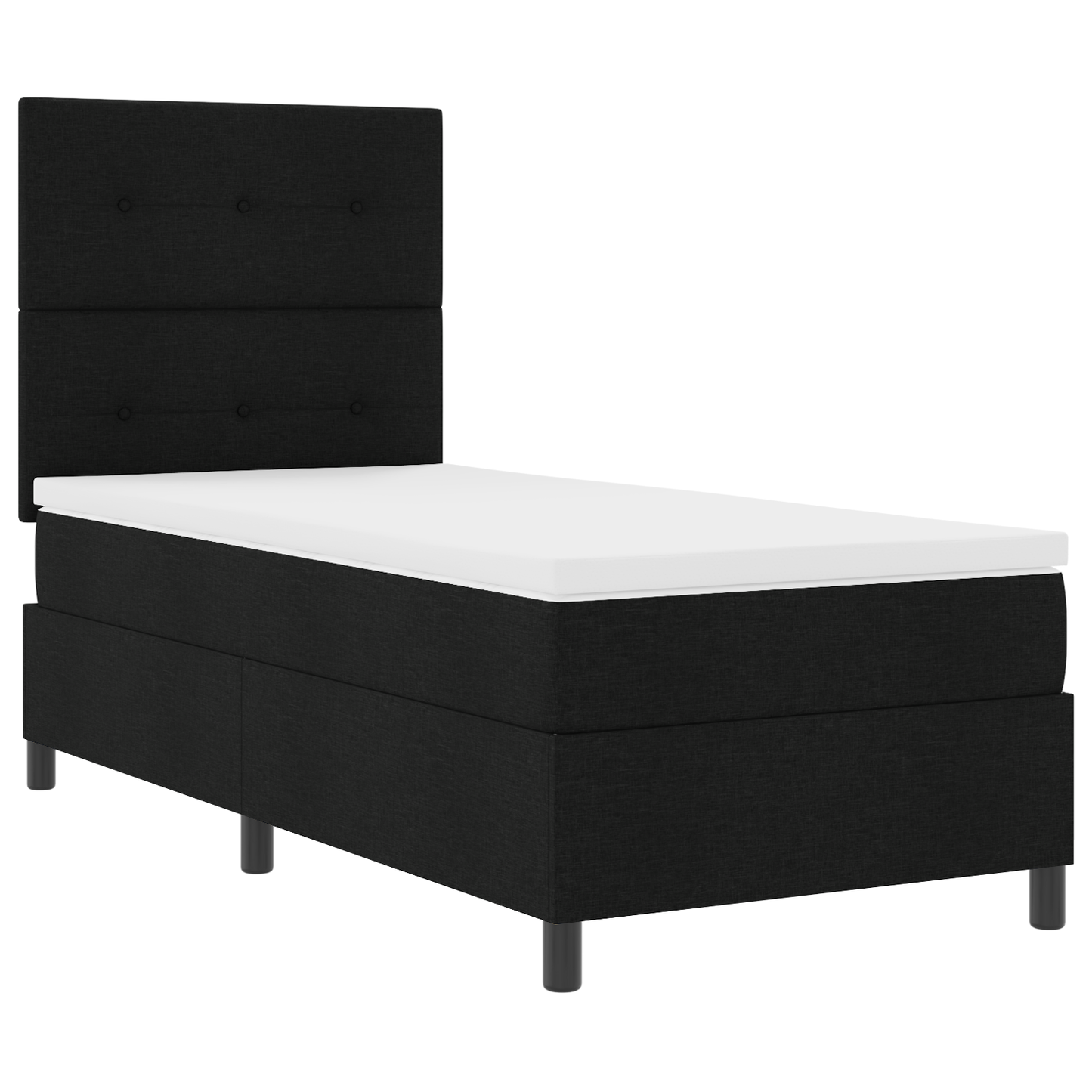 Box Spring Seng Med Madras Sort 100 X 200 Cm Stof