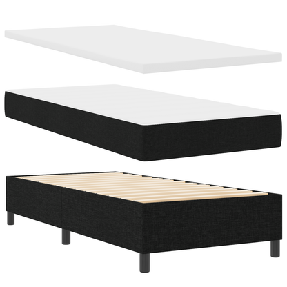 Box Spring Seng Med Madras Sort 100 X 200 Cm Stof