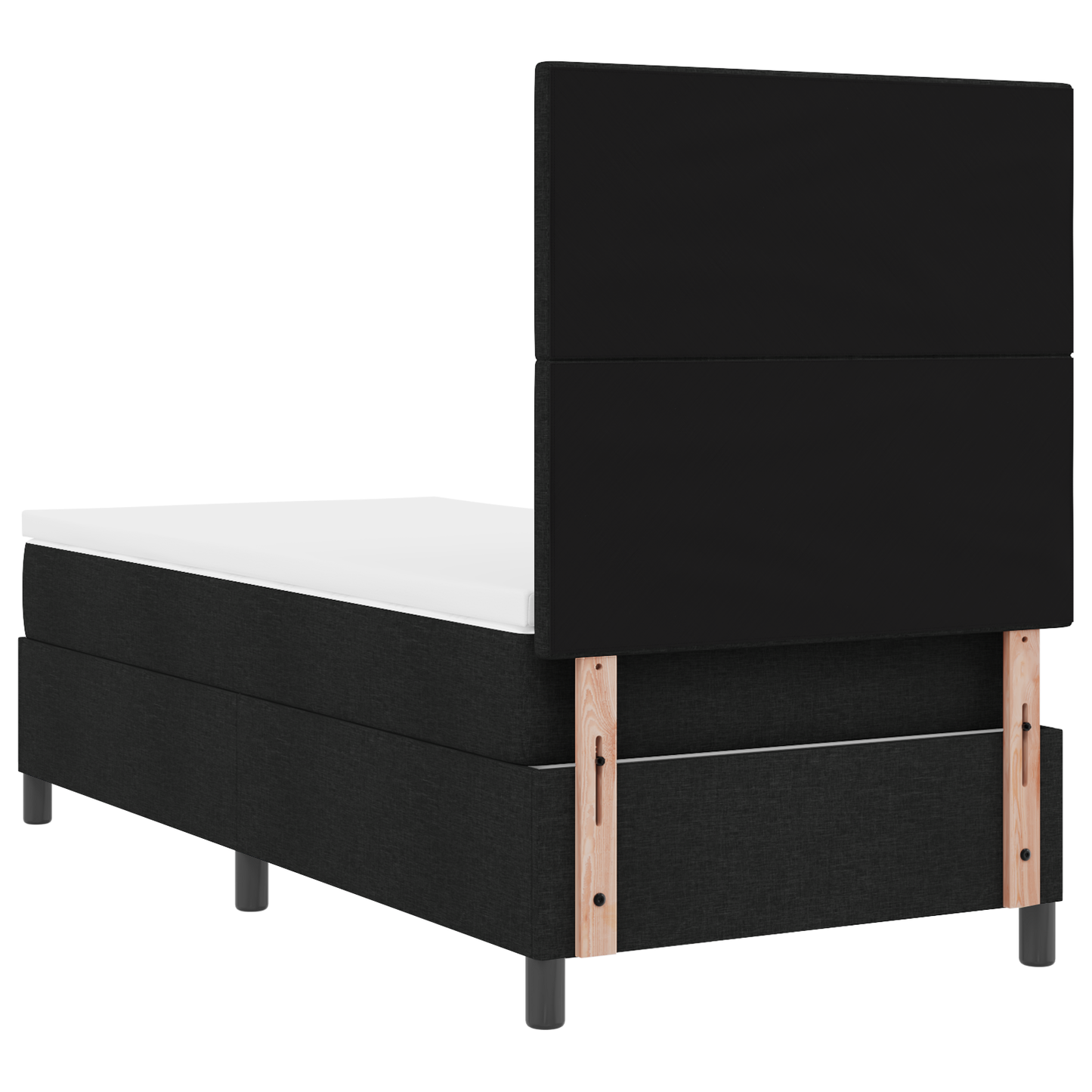 Box Spring Seng Med Madras Sort 100 X 200 Cm Stof
