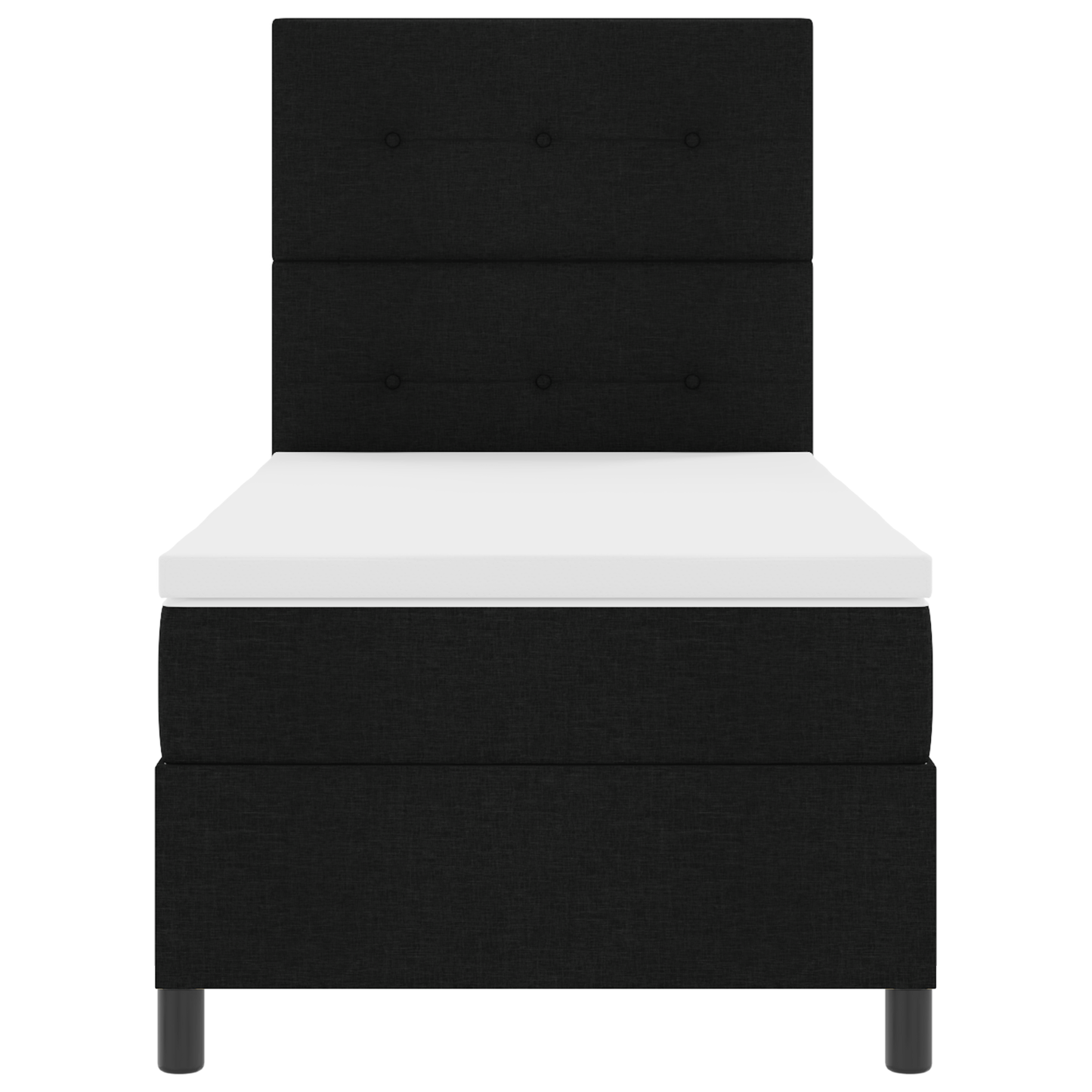 Box Spring Seng Med Madras Sort 100 X 200 Cm Stof