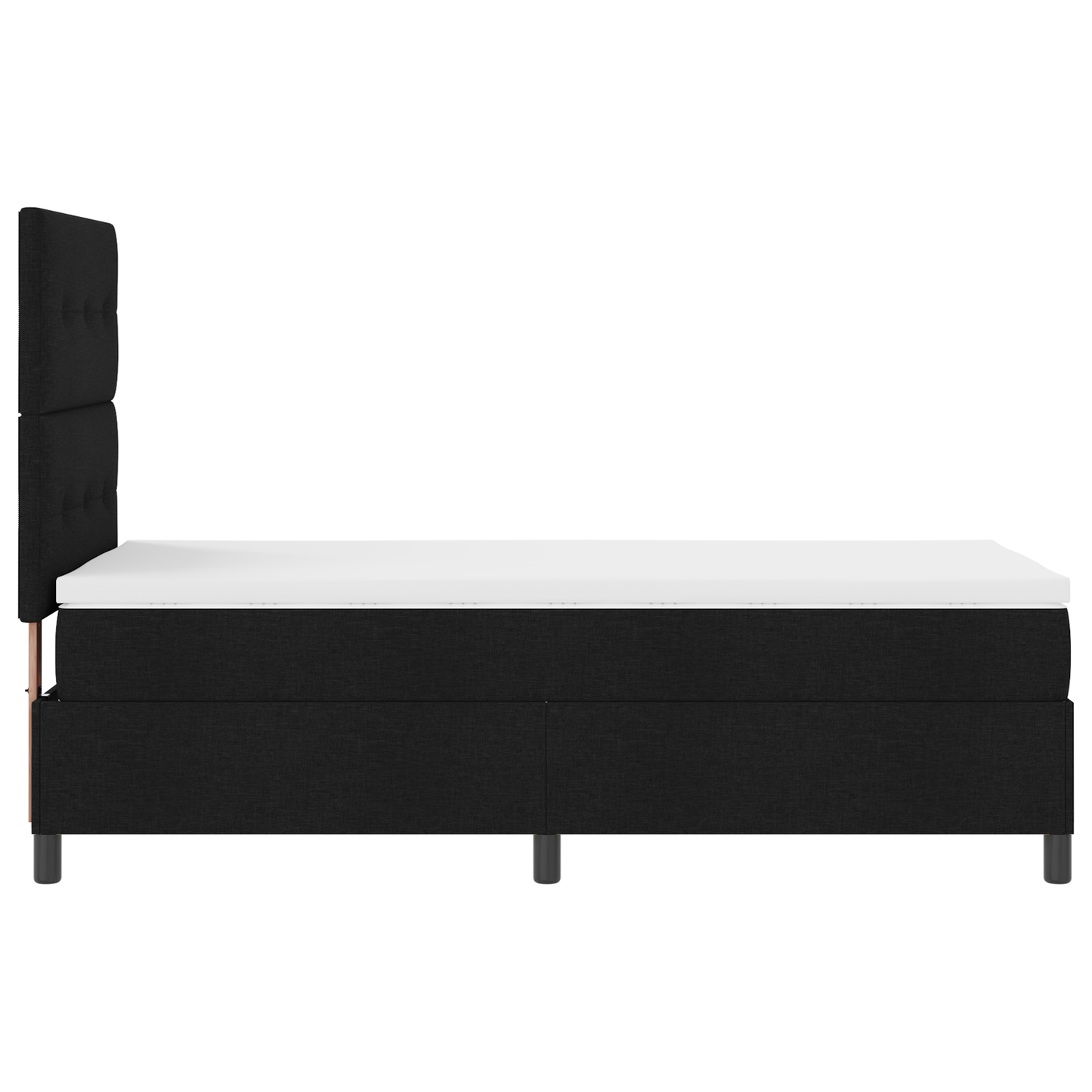 Box Spring Seng Med Madras Sort 100 X 200 Cm Stof