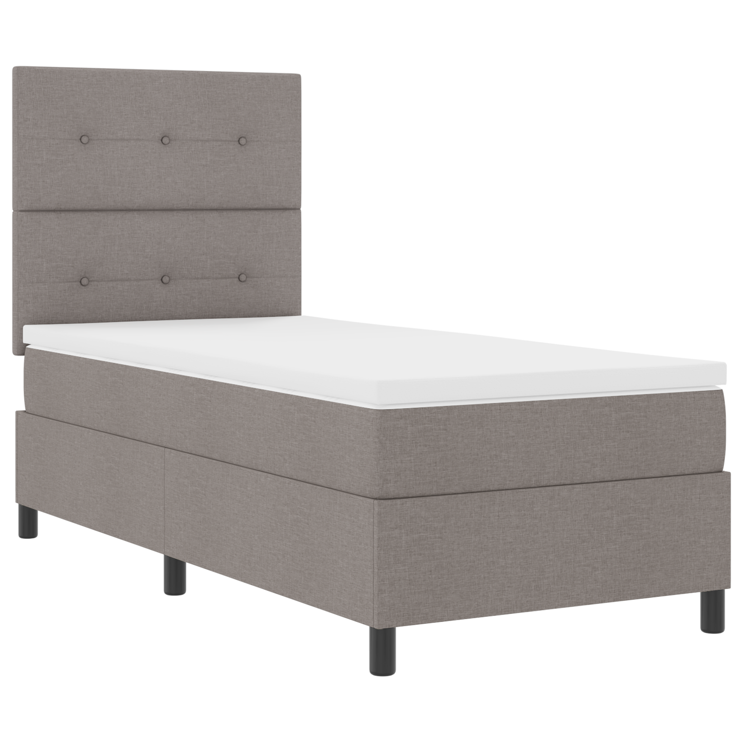 Box Spring Seng Med Madras Gråbrun 100 X 200 Cm Stof