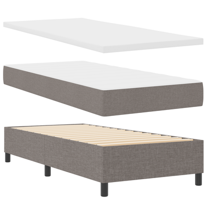 Box Spring Seng Med Madras Gråbrun 100 X 200 Cm Stof